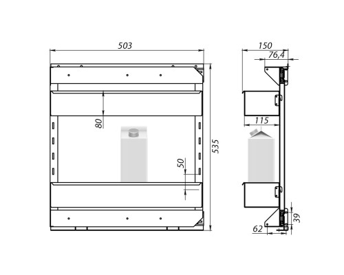 Бутылочница 200 с доводчиком правая